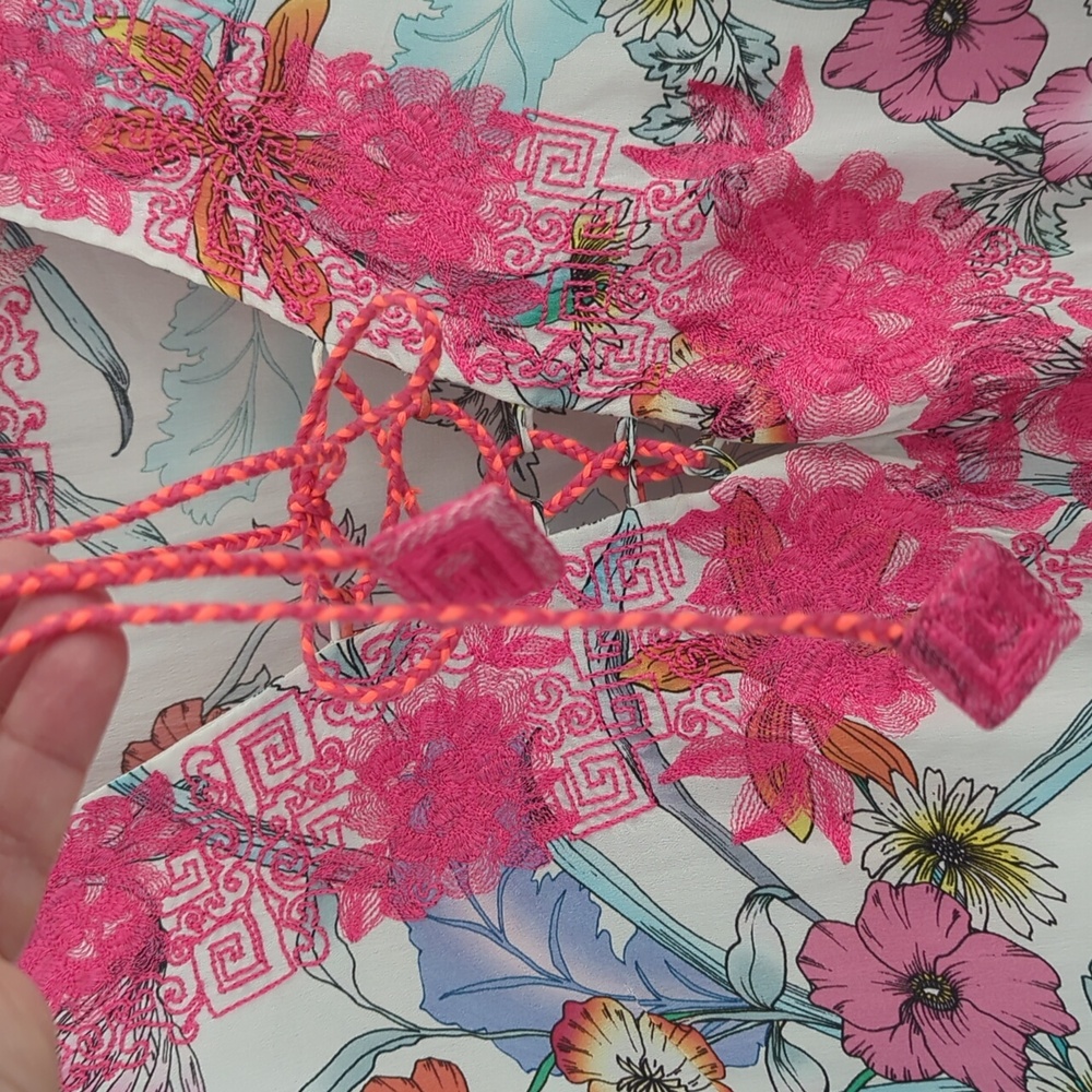 Taj By Sabrina Crippa Silk Floral Asymmetrical Embroidered Dress. - Picture 4 of 11